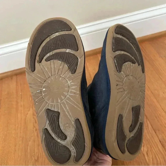 Ugg Classic Short Leather Suede Nave Blue Winter Zip Up Boots Women’s Size 9 - Picture 5 of 7